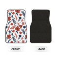 thumbnail image 2 of Honeii Red Blue Leaves Print Car Foot Mat Four-Piece Set - Front & Rear Universal Car Floor Mats for SUVs, Trucks, Sedans, 2 of 7