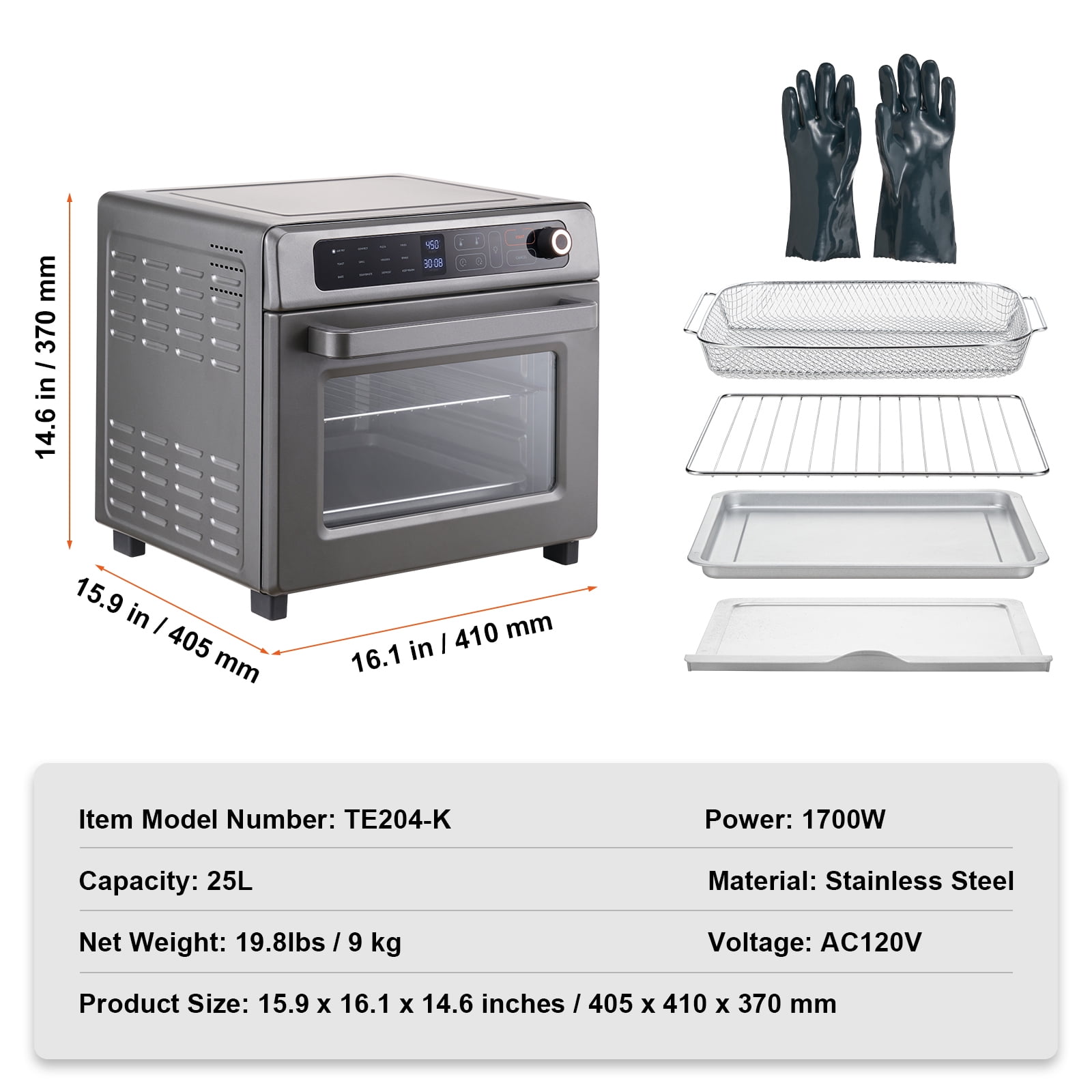 𝓞𝓘𝓜𝓘𝓢 Smart Large Air Fryer Toaster Ovens, 30L Extra Large 21 in 1  Convection Countertops Oven 32QT with Oven Air Rotisserie and Dehydrator,  1800W in Stainless Steel, Black 