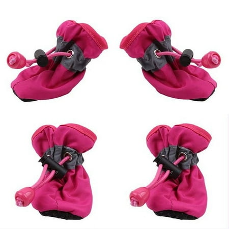 Warm and Cozy Waterproof Anti-slip Small Pet Dog Shoes - Thick Winter Booties with Antiskid Sole for Rain Snow Protection and Puppy Comfort - 4pcs