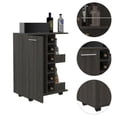 thumbnail image 6 of Cterwk Wood Bar Cart with 2 Shelf and 6 Bottle Rack, Brown, 6 of 6