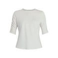 thumbnail image 6 of Time and Tru Women's Ruched Elbow Sleeve Tee, Sizes XS-XXXL, 6 of 6