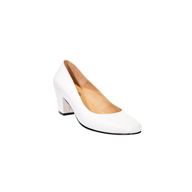 ZAPATILLAS TACONES VESTIR LEON DAMA MUJER BLANCO PIEL CABRA737 LEON 737