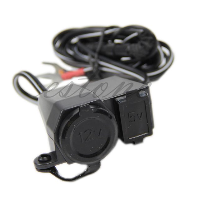 12v Usb Cigarette Lighter Power Port Integration Outlet Socket For Motorcycle