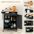 thumbnail image 4 of HOMCOM Chariot de Cuisine Roulant avec Armoire de Rangement, Tiroir, Dessus en Bois, 4 of 10