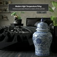 thumbnail image 2 of Red Lantern 32" Floral Blue & White Porcelain Temple Jar, 2 of 7