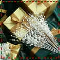 thumbnail image 4 of LQQBOX 10 Artificial Glitter Berry Stem Ornaments 19.7 Inches Fake Christmas Picks Decorative Glitter Sticks for Christmas Tree DIY Wreath Crafts Gift Fireplace Holiday Home Decor (White), 4 of 7