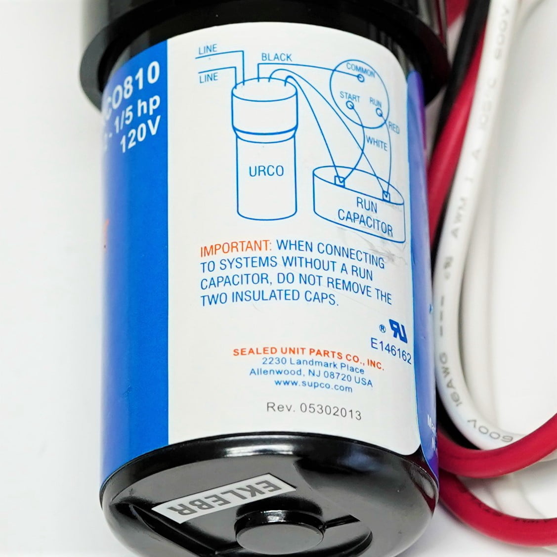 URCO810 SUPCO Refrigerator Relay Overload Start Run Capacitor 3-n-1 1/12-1/5 HP