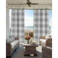 thumbnail image 4 of Grey Plaid Blackout Curtains 39 Inches Long for Bedroom, Gradient Geometric Buffalo White Checkered Thermal Insulated Room Darkening Black Out Window Curtain Panels Grommet Drapes for Living Room, 4 of 8