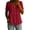 W08-Red, variant on Axiiglly Cotton Linen Tops for Women Button Down V Neck Short Sleeve Peplum Boho Beach Blouses Loose Flowy Summer Shirts, S-2XL