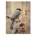 thumbnail image 3 of Designart "Bird Sumi Asian beauty I" Asian Print on Natural Pine Wood, 3 of 5