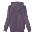 thumbnail image 3 of Savings Women's Thermal Sherpa Fleece Lined Hooded Coat Long Sleeve Zip up Kangaroo Pocket Solid Warm Jacket Purple,S, 3 of 6
