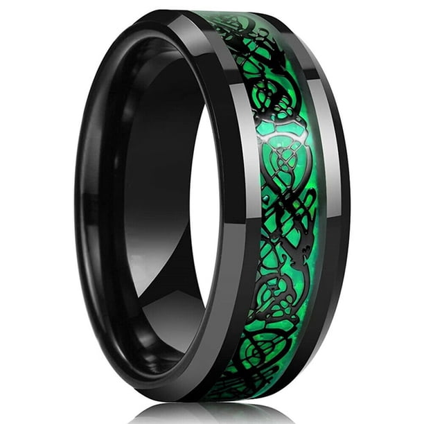 Anillo de acero inoxidable negro de Color plateado para hombre a la moda, anillo multifacético con ranura para hombre y mujer, anillo de compromiso, regalos de aniversario Dengxun unisex