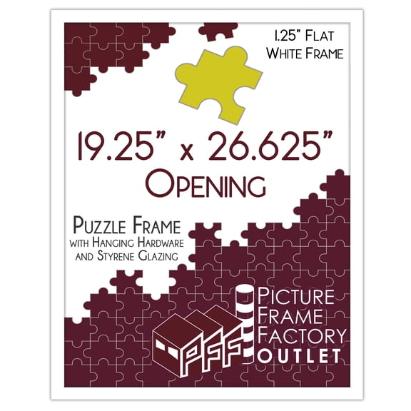 PFF PictureFrameFactoryOutlet - 19.25x26.625 Inch - Premium 1.25" White Profile - Picture Frame for Artwork, Puzzles, Photos, Certificates