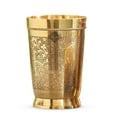 thumbnail image 2 of Indian Art Villa Brass Embossed Glass Tumbler - 10 Oz, Drinkware, Set of 6, 2 of 4