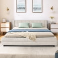 thumbnail image 5 of Harper & Bright Designs Queen Size Upholstered Floor Bed with Storage Drawers, Chenille Platform Bed Frame with Headboard and Solid Bed Frame for Bedroom, Beige, 5 of 12