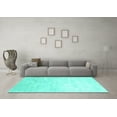 thumbnail image 3 of Ahgly Company Indoor Rectangle Abstract Turquoise Blue Contemporary Area Rugs, 7' x 9', 3 of 4
