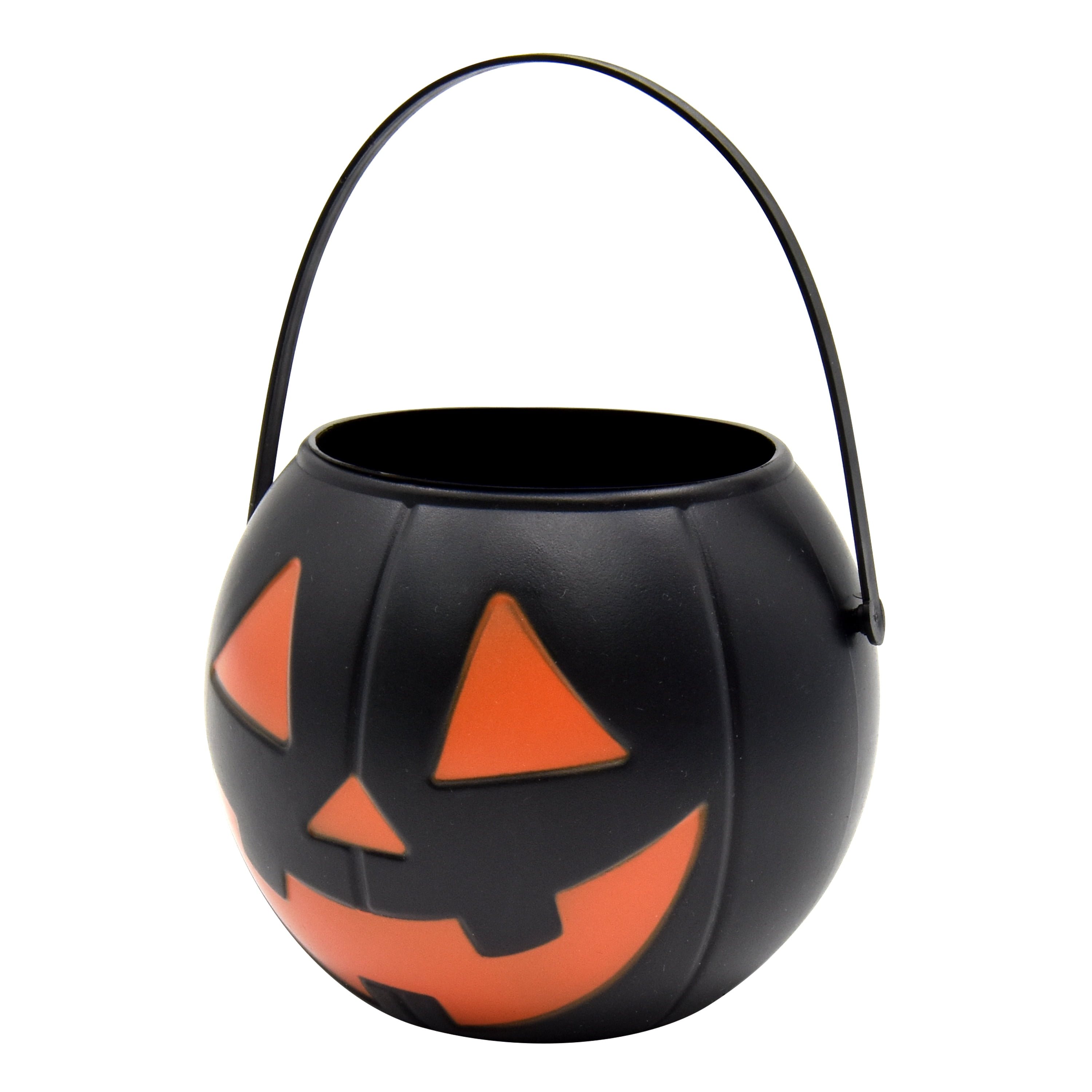 Halloween Jack O’Lantern Mini Candy Bucket, Black, Plastic, 3.5 in, by Way to Celebrate