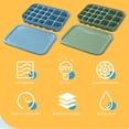 thumbnail image 3 of Bandejas pequeñas para cubitos de hielo, moldes para hielo flexibles cubiertos con tapas, fáciles de liberar, apilables y duraderas, Juego de 2, 3 of 6