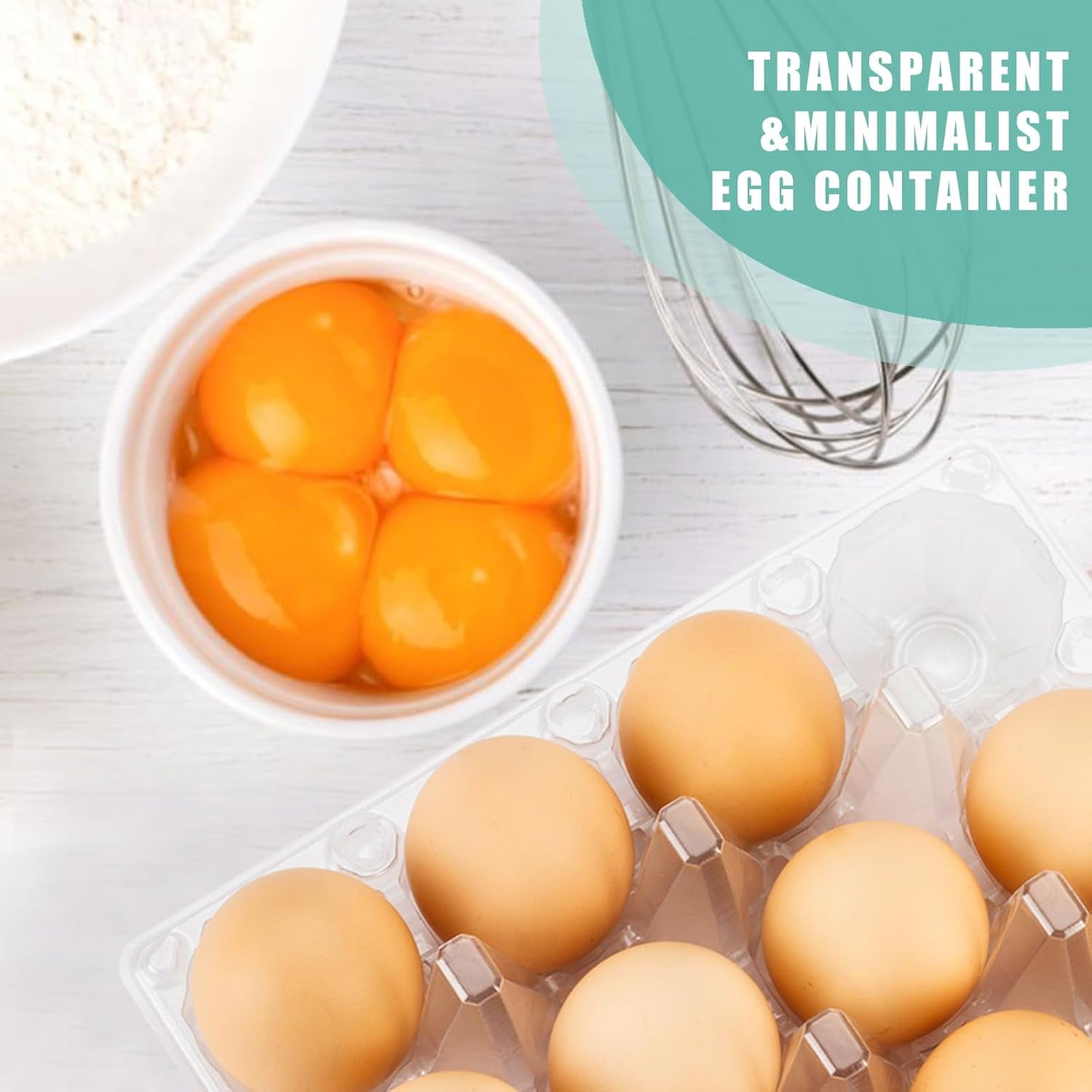 50 Pack Clear Plastic Egg Cartons, 12-Count 3×4 Grid Egg Containers for Family, Farm, Market Display and Storage (Large)
