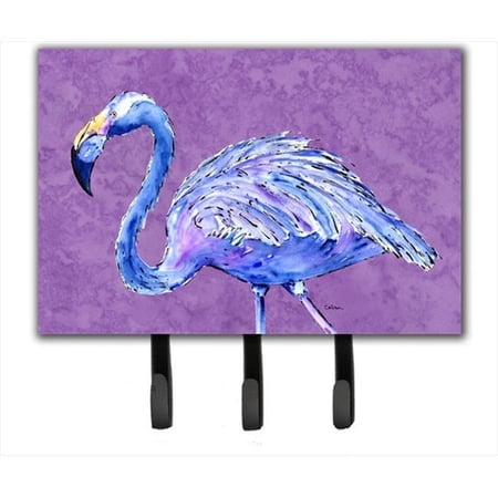 6 x 9 In. Flamingo on Purple Leash or Key Holder