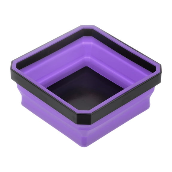 Uxcell Collapsible Magnetic Parts Tray Foldable Tool Trays Square Small Metal Parts Organiser Purple