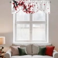 thumbnail image 3 of Tie Up Valances for Windows, Red Flowers Adjustable Valance Curtains Window Treatment for Living Room, Chinese Plum Traditional Ink Painting Rod Pocket Kitchen Curtains & Drapes 42x18 Inch, 3 of 9