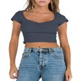 thumbnail image 1 of T-Shirts à Manches Courtes et Col Rond en Dentelle pour Femmes, 1 of 9