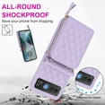 thumbnail image 3 of TECH CIRCLE for Moto Razr 40/Razr 2023 Case,Wallet Crossbody Cute Case with Card Holder Slot, Zipper Handbag Strap Lanyard Wrist Leather Case for Women Girl Shockproof Bumper Cover, Purple, 3 of 6