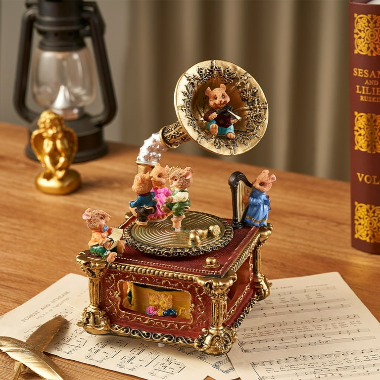 LOVE FOR YOU Retro Record Player Music Box, Ideal Gift for Women
