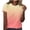 Orange, variant on Staron Women's Casual Short Sleeve T-Shirt Ombre Print Round Neck Pullover Blouse Fashion Basic Tee Top, Green XXL