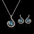 thumbnail image 2 of Conjunto de joyas con colgantes y pendientes de gota de cristal de aleación para mujer, 2 of 2