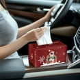 thumbnail image 6 of Psesaysky Christmas Rectangle Tissue Box Cover - Waterproof PU Leather Tissues Cube Boxes Holder Aesthetic Desk Decor for Room, Home & Office - Cute Penguin Gift, 6 of 7