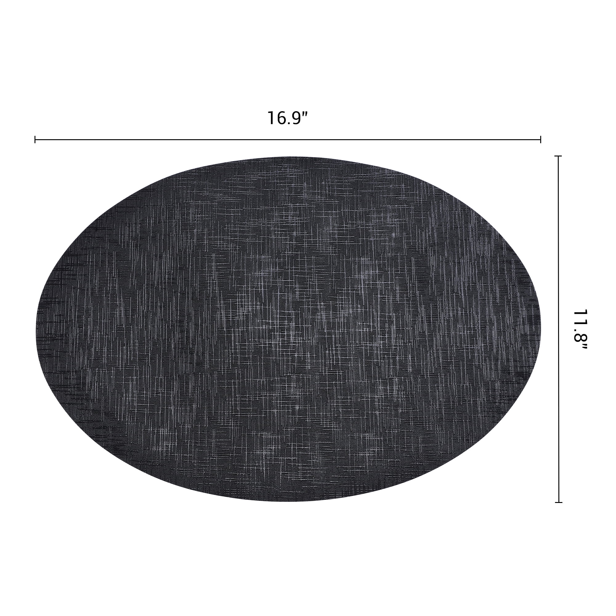 Unique Bargains 6pcs Faux Leather Table Mats Black Gold 16.9"x11.8"