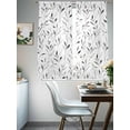 thumbnail image 4 of Gray Leaf Sheer Curtains 72 Inches Long 2 Panels Abstract Countryside Light Filtering Semi Sheer Window Curtains Drapes for Bedroom Living Room 52"x72", 4 of 7