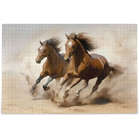 FREEAMG Chestnut Horse 1000 Piece Large Jigsaw Puzzle for Adults - Game Interesting Toys - Hand Made Puzzles Personalized Gift