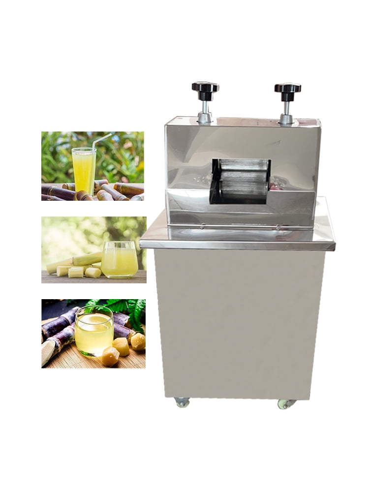 INTSUPERMAI Electric Sugarcane Juicer Sugar Cane Press Extractor Machine Silver Three Rolls
