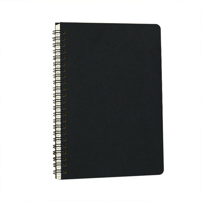 Carnet Spiralé, Carnet à Spirale, Carnet Épais Paper Ruled, Couverture Rigide Kraft, Lot de 4 Carnet Vierge Journal Notbook Cubadernos Notes de Livres Fournitures de Bureau, Noir, A5