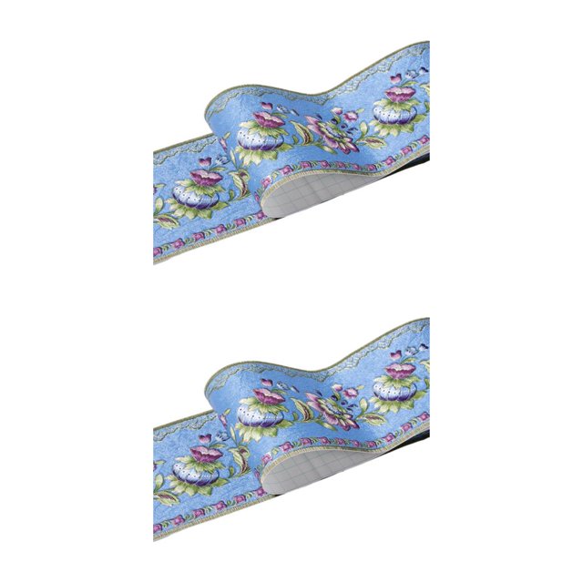 Papel pintado impermeable Wosthever para decoración sala de estar Retro Flor de linterna azul 2Conjunto