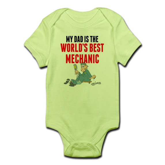 CafePress - My Dad Is The Worlds Best Mechanic Body Suit - Baby Light Bodysuit