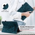 thumbnail image 7 of Case for Samsung Galaxy Tab S9+ 【12.4 inch】 , Butterfly & Rose Embossed Magnetic Clasp Stand Premium Multi-Angle Flip PU Leather Case with Stylus Holder Tablet Case,Blue,For Galaxy Tab S9+, 7 of 7