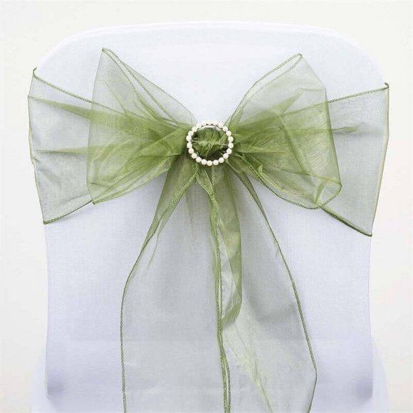 Premium Efavormart 25pc x Wholesale Sheer Organza Chair Sashes Tie Bows for Chairs -Catering ation - Moss Green Willow Green - Suitable for a Variety of gardening requirements