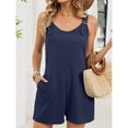 thumbnail image 6 of Women's Sleeveless V Neck Adjustable Strap Romper with Pockets Casual Summer, 6 of 8