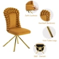 thumbnail image 5 of Dining Chairs Set of 2,Velvet Accent Chairs for Living Room, Vanity Chair with Gold Metal Legs, Upholstered Dining Chairs,360° swivel for bedroom,Living Room, Dining Room, Kitchen(Orange), 5 of 9