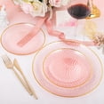 thumbnail image 3 of Platos de plástico Rubtlamp rosa con borde dorado, 60 unidades, para fiestas, 3 of 7