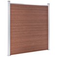 thumbnail image 3 of vidaXL WPC Fence Set 10 Square + 1 Slanted 720.5"x73.2" Brown, 3 of 12
