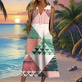 thumbnail image 2 of TSADFHJI Jupe en Laine Mode Femme Imprimé Numérique Poche Col en V Robe Décontractée Ample TG, 2 of 4