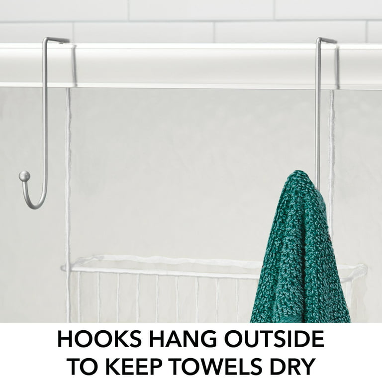 mDesign Steel Bathroom Shower Caddy Hanging Rack Storage Organizer