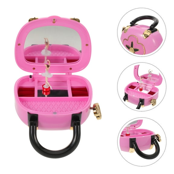 Raindrops 1Set Portable Princess Jewelry Box with Ballet Music for Birthday and Jewelry Storage