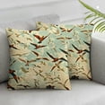 thumbnail image 3 of Seagulls Throw Pillow Cushion Case , Seagull Silhouettes Wildlife Crowded Classic Antique Design Creative Ornament, Modern Accent Double-Sided Digital Printing,, Brown Cream, 3 of 7