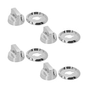 Electroplated Gas Grill Knobs,4-Pack Metal Replacement BBQ Control Knobs,Heat-Resistant Silver Accessories for Outdoor Cooking,Easy Installation,Universal Fit